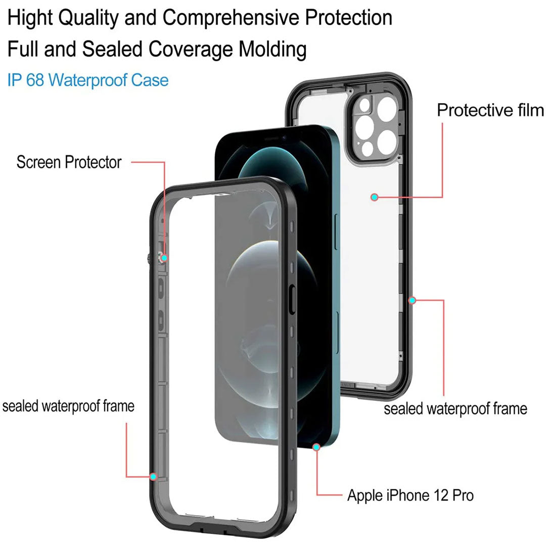Waterproof Shockproof Dustproof Snowproof Case for iPhone 12 Pro Max