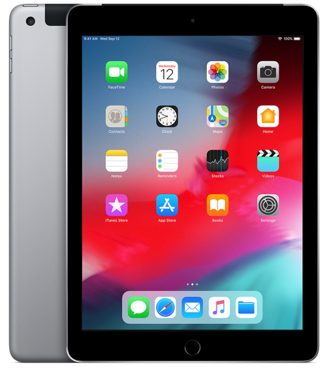 Apple iPad 6th Gen 32GB Wi-Fi + Cellular 3G/4G Space Gray - New Glass Screen Protector (As New)