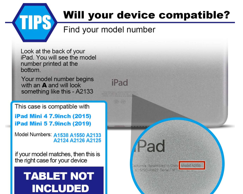 Apple iPad Mini 4 & Mini 5 (7.9 inch) Blue Shockproof Rugged Case with Kickstand