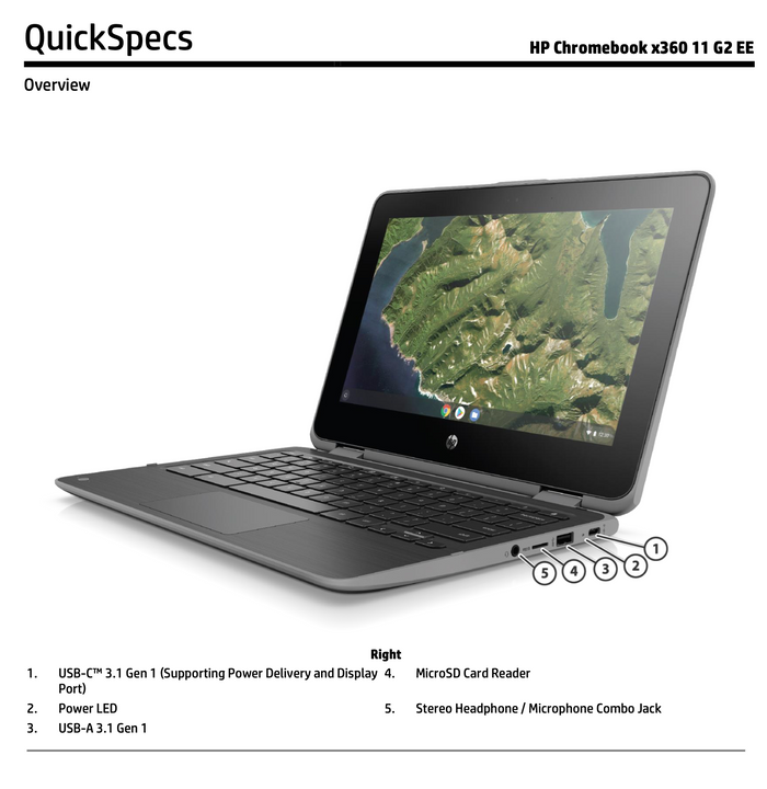 SPECIAL HP Chromebook x360 G2 11 inch 8GB 64GB Touch Screen 