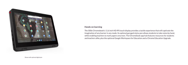 Lenovo Chromebook  500E Gen 3 11.6-inch Touch Screen 4GB 32GB “PlayStore Compatible” School Ready (As New) with Original stylus