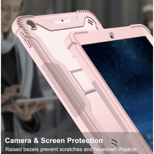 Apple iPad 7, 8, 9 (10.2 inch) Rose Gold Shockproof Rugged Case with Kickstand