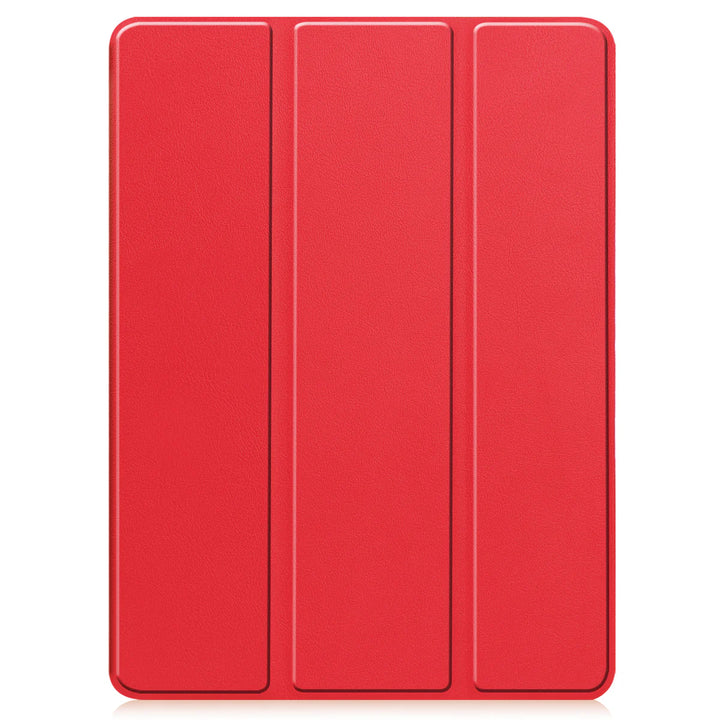 iPad Pro 12.9 2018 to 2022 Tri-Fold PU Leather Case with Pencil Holder - Red