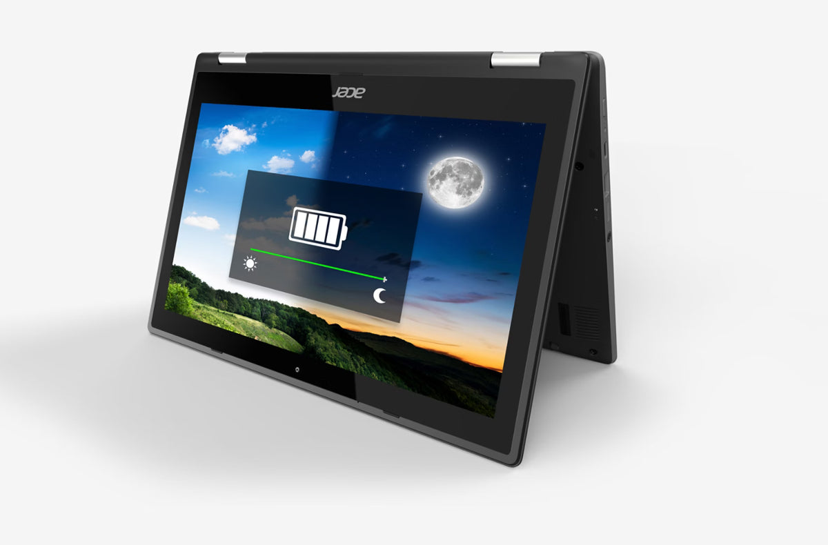 Acer Chromebook Spin 511 in tent mode with battery illustration - SmartGear NZ
