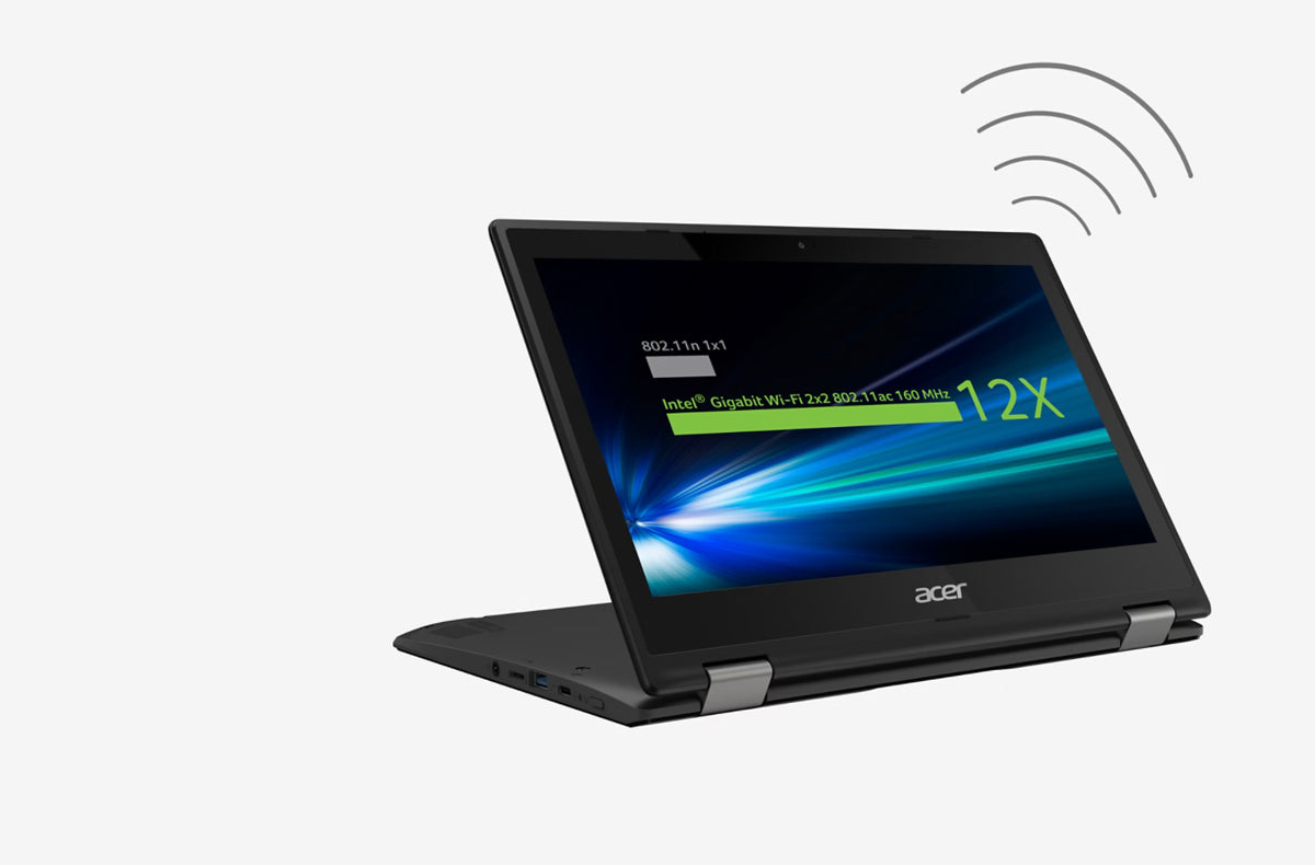 Acer Chromebook Spin 511 Wi-Fi connectivity illustration in stand mode - SmartGear NZ