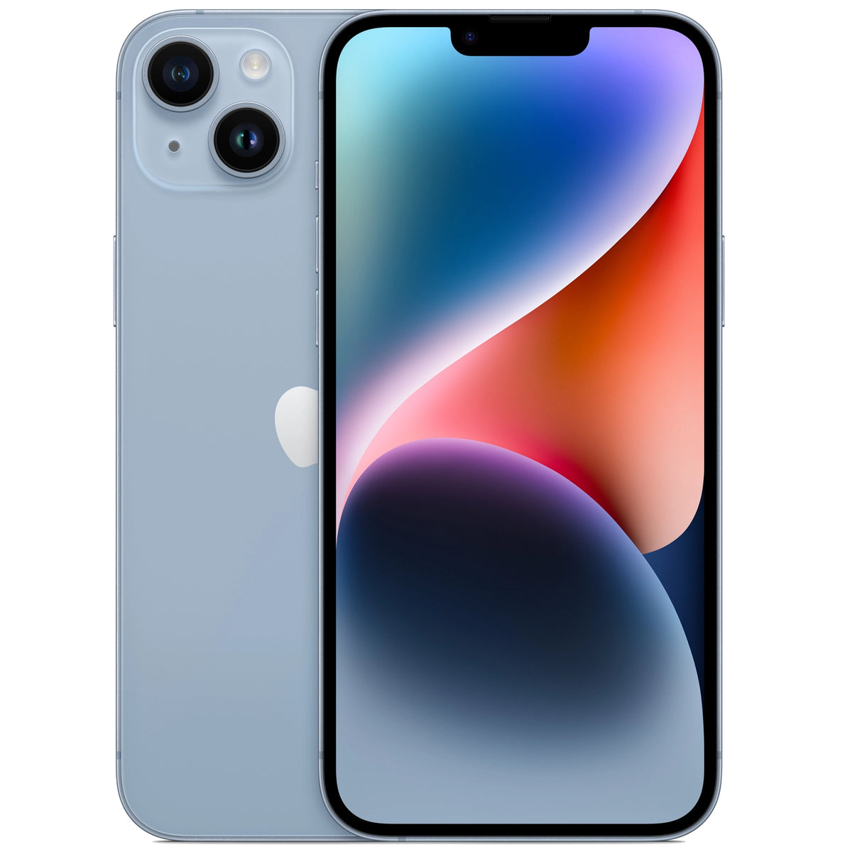 Apple iPhone 14 Plus 128GB Blue front and rear view