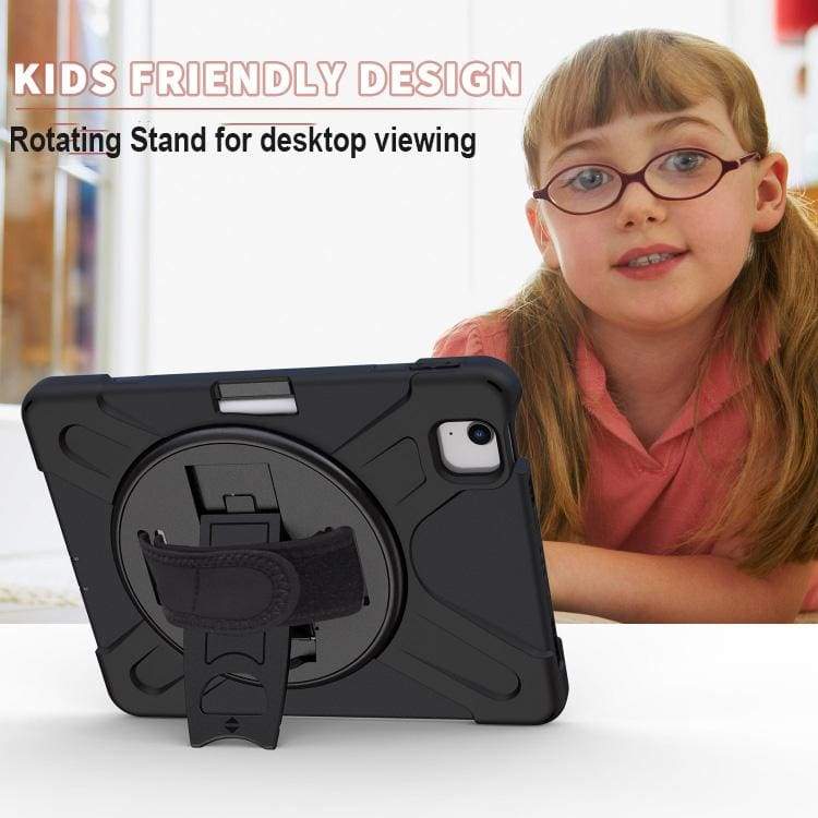 Apple iPad Air 13 (12.9 inch) 2024 Rugged Shockproof Case, 360° Rotating & Kickstand