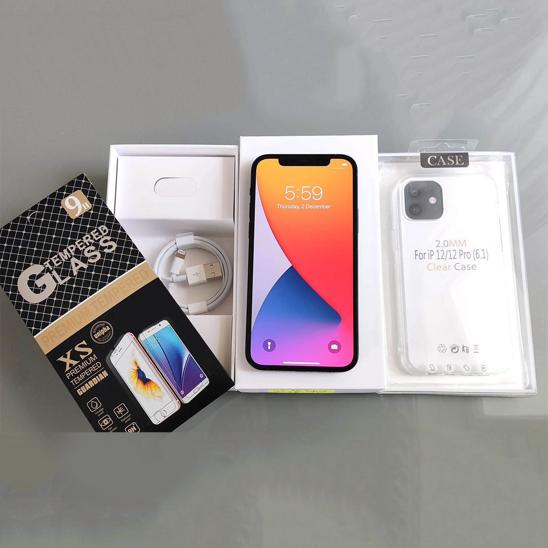 Apple iPhone 12 64GB Black - New Battery, Case, Screen Protector (Exc)