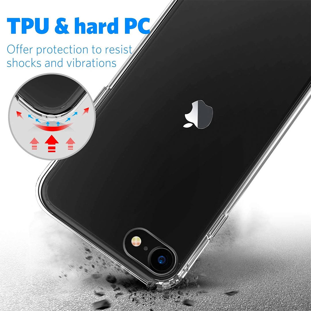iPhone SE 2022 & 2020, iPhone 8, 7 Tough Hybrid Clear Case