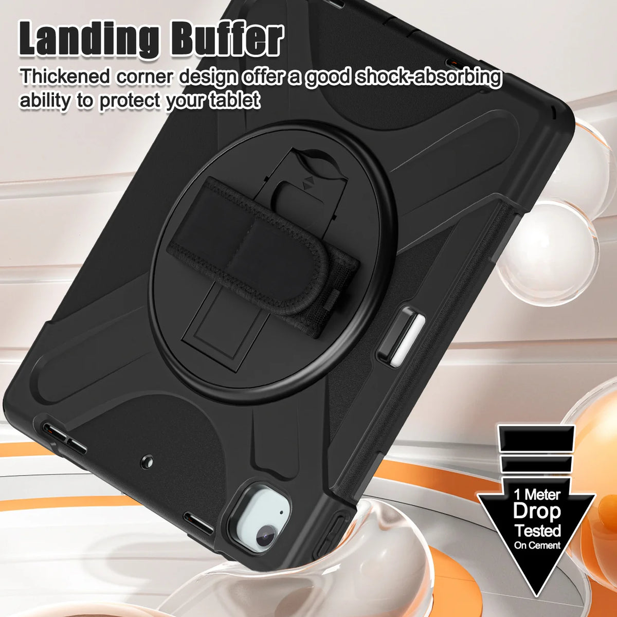 Apple iPad Air 13 (12.9 inch) 2024 Rugged Shockproof Case, 360° Rotating & Kickstand