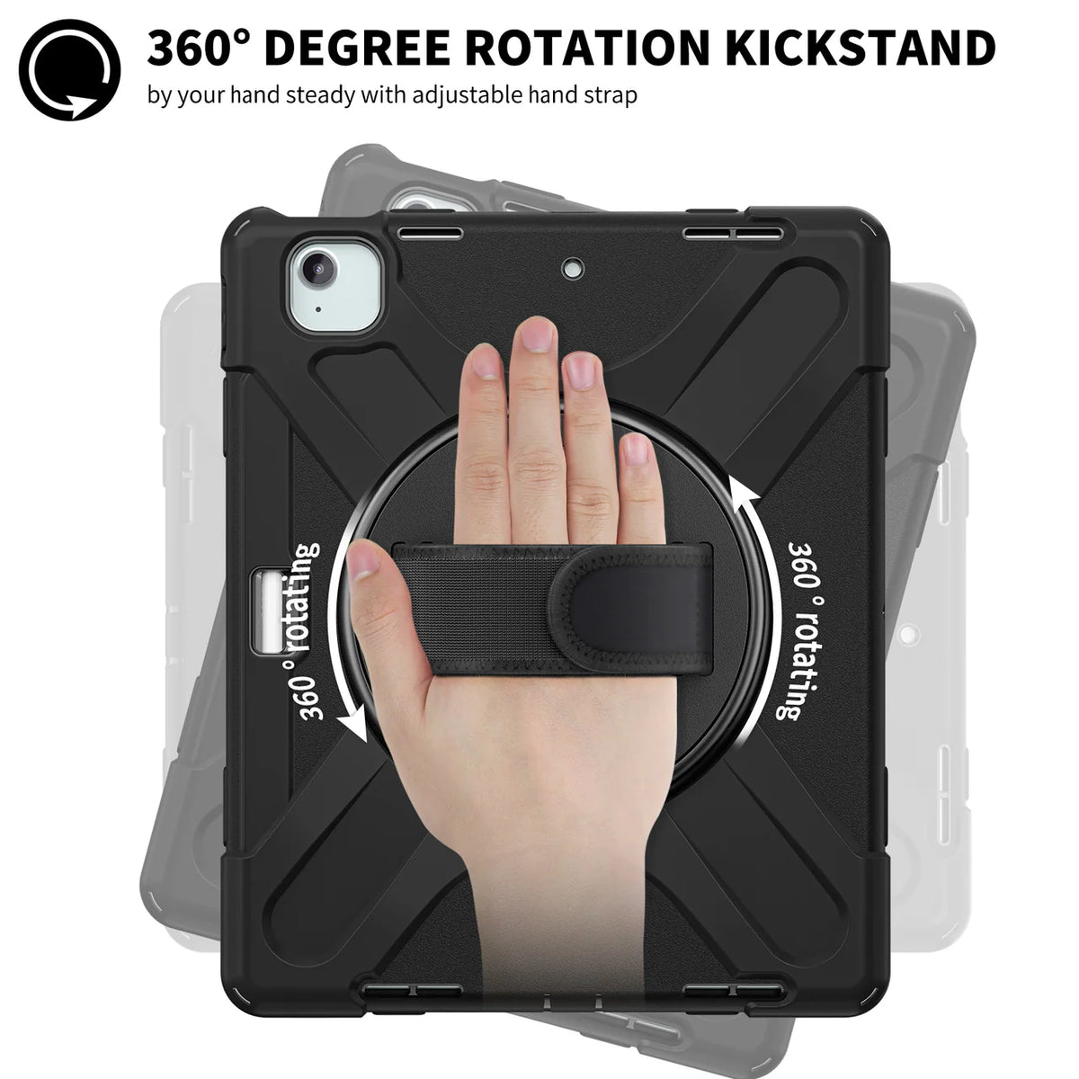 Apple iPad Air 13 (12.9 inch) 2024 Rugged Shockproof Case, 360° Rotating & Kickstand