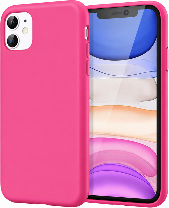 Hot Pink silicone case for Apple iPhone 11
