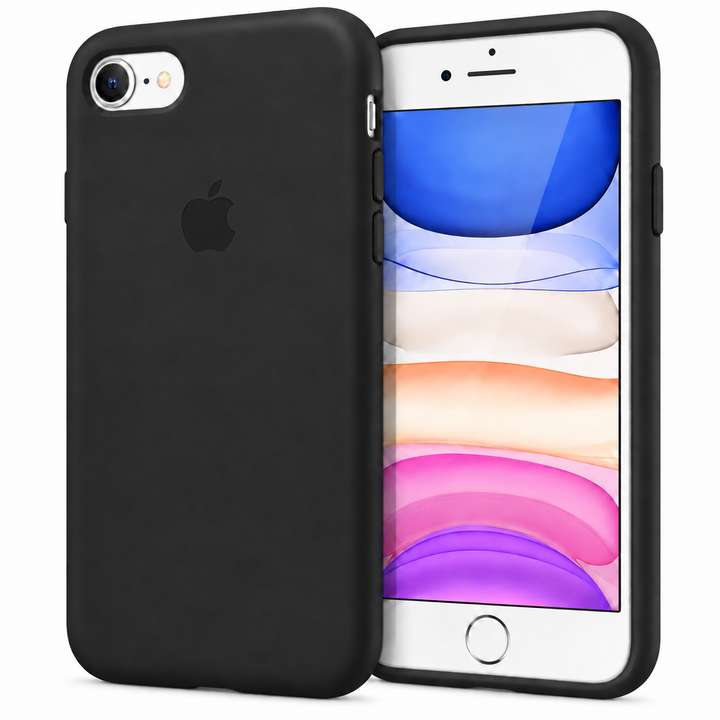 Black genuine Apple case included in iPhone 7, iPhone 8 and iPhone SE 2020/2022 protection bundle