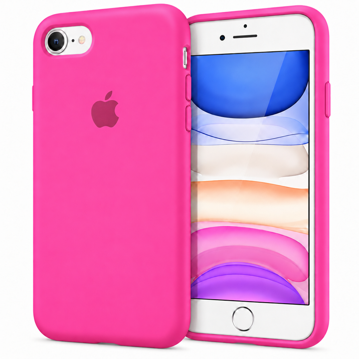 Hot Pink genuine Apple silicone case for iPhone 7, iPhone 8 and iPhone SE 2020/2022