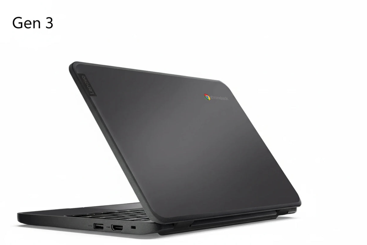 Lenovo Chromebook 100E Gen 3 Intel Celeron N4500 slim side profile closed laptop SmartGear NZ New Lynn