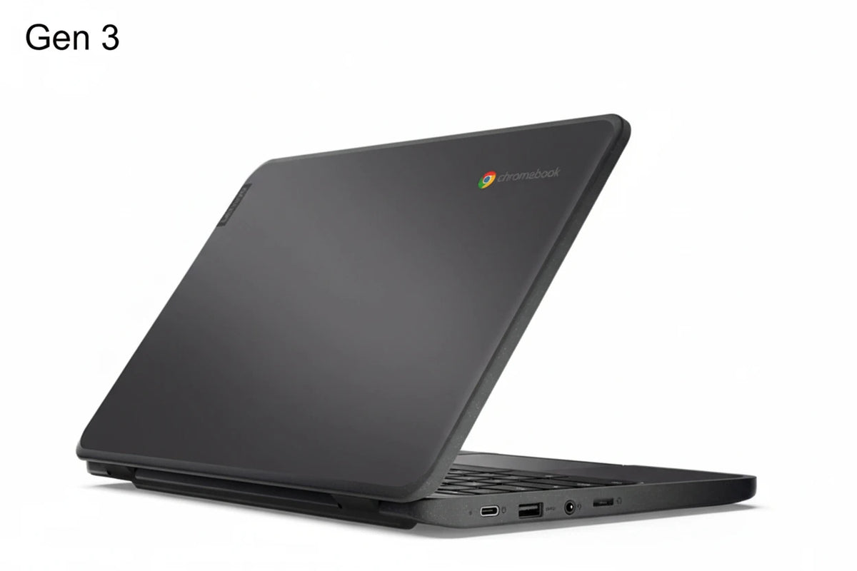 Lenovo Chromebook 100E Gen 3 Intel Celeron N4500 left side view showing ports SmartGear NZ New Lynn