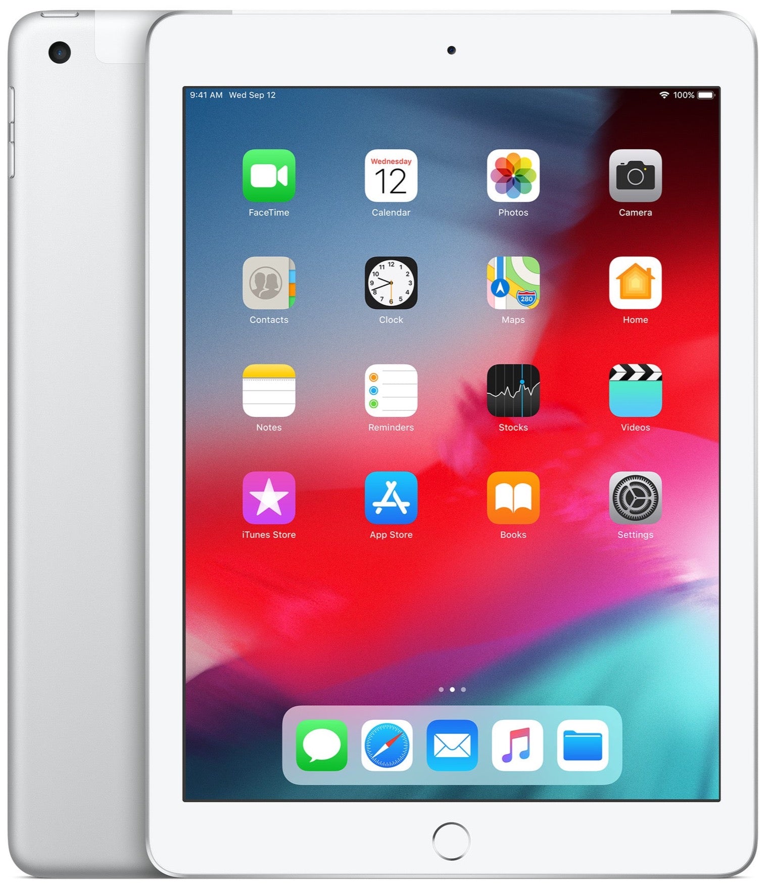 Apple iPad 6 32GB Wi-Fi + Cellular 3G/4G White Silver (Good) Free Shipping & New Glass Screen Protector