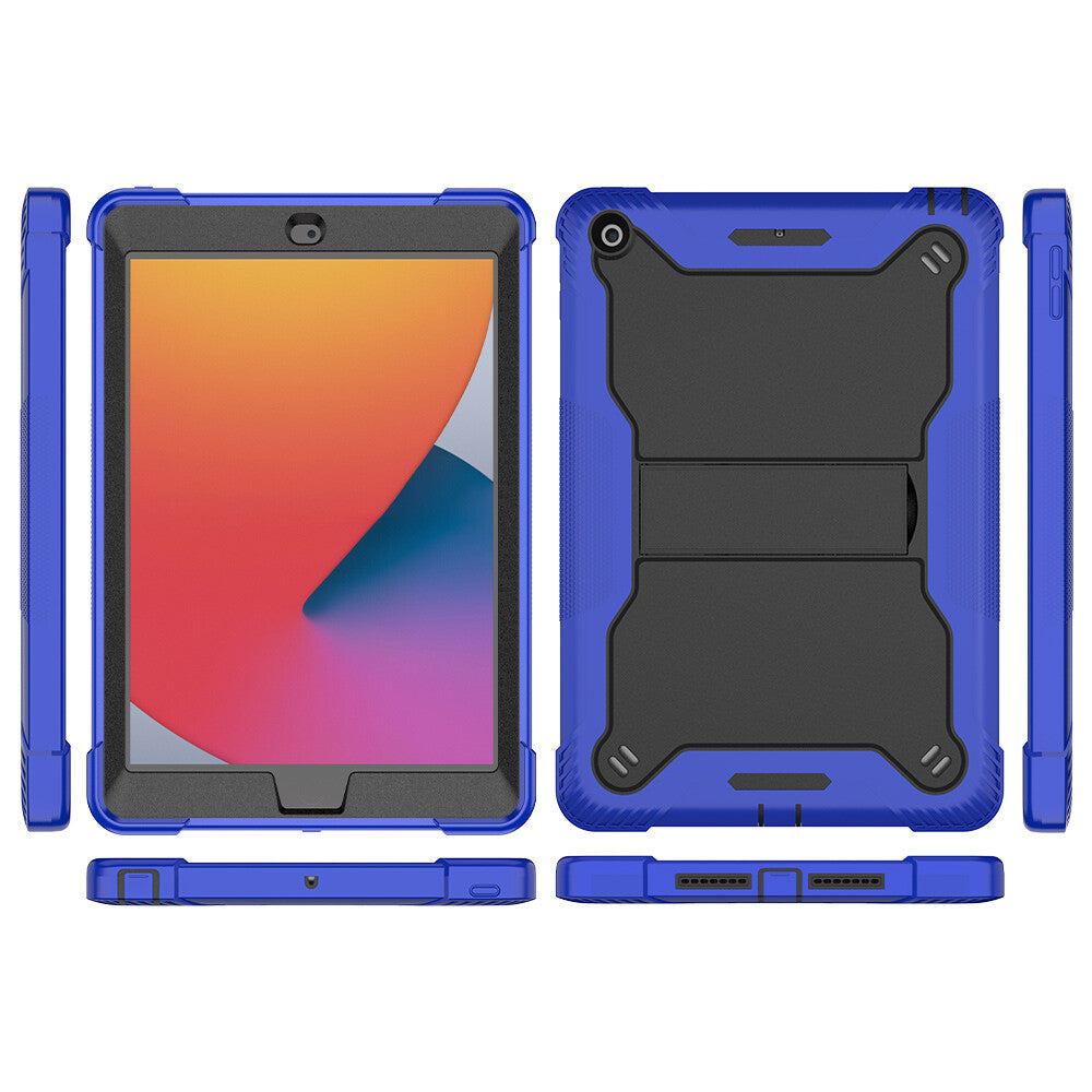 Apple iPad 7, 8, 9 (10.2 inch) Shockproof Rugged Case with Kickstand Blue