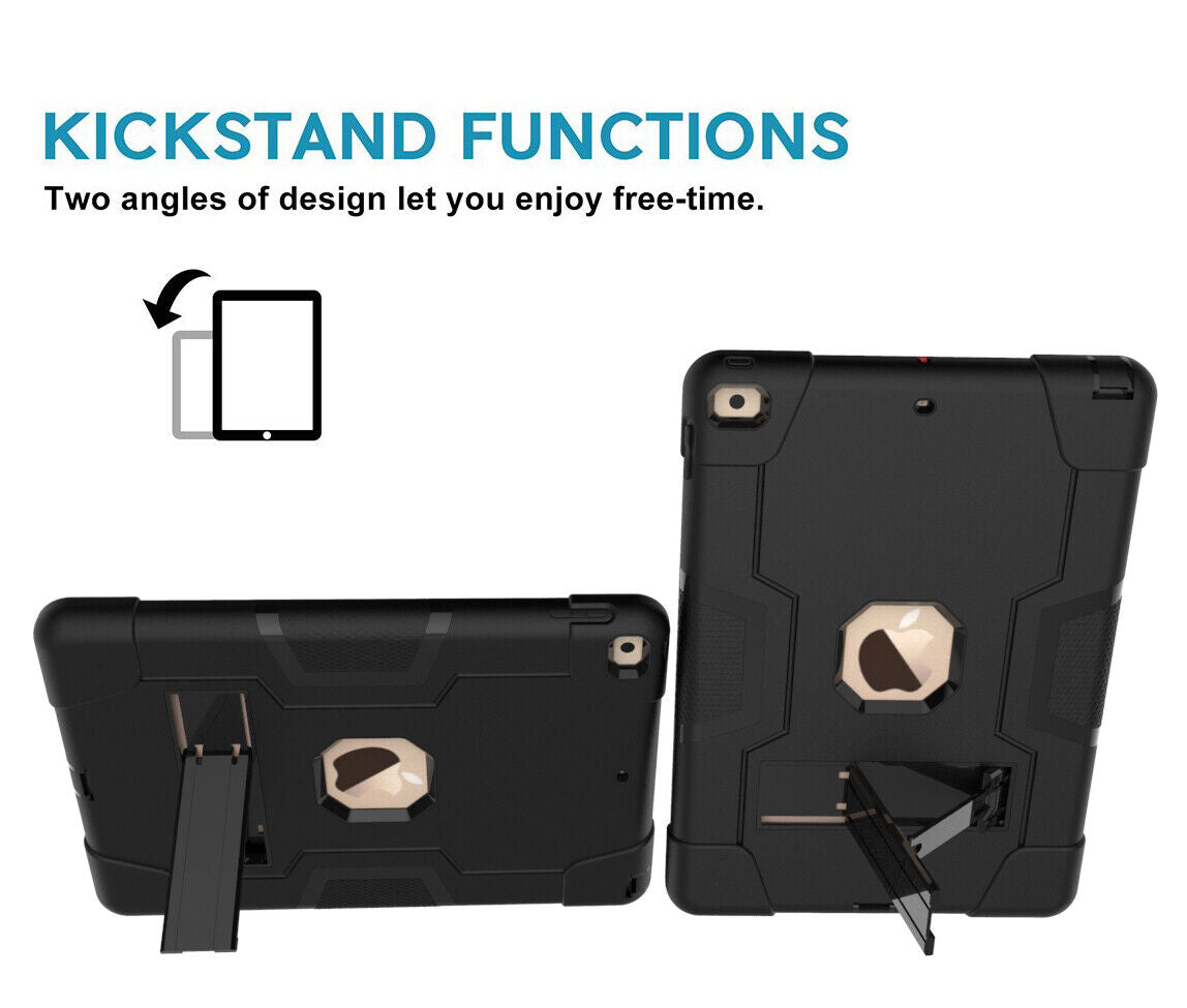 Apple iPad Rugged Shockproof Case & Kickstand for Apple iPad 5, iPad 6 & iPad Air 2 (9.7 inch)