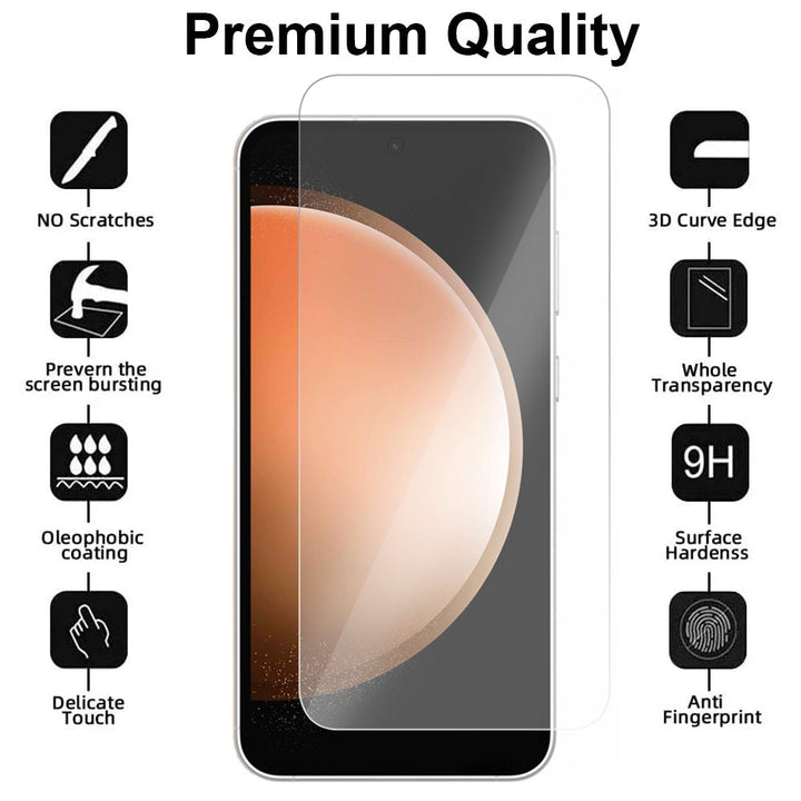 Samsung Galaxy S23 FE tempered glass screen protector detail
