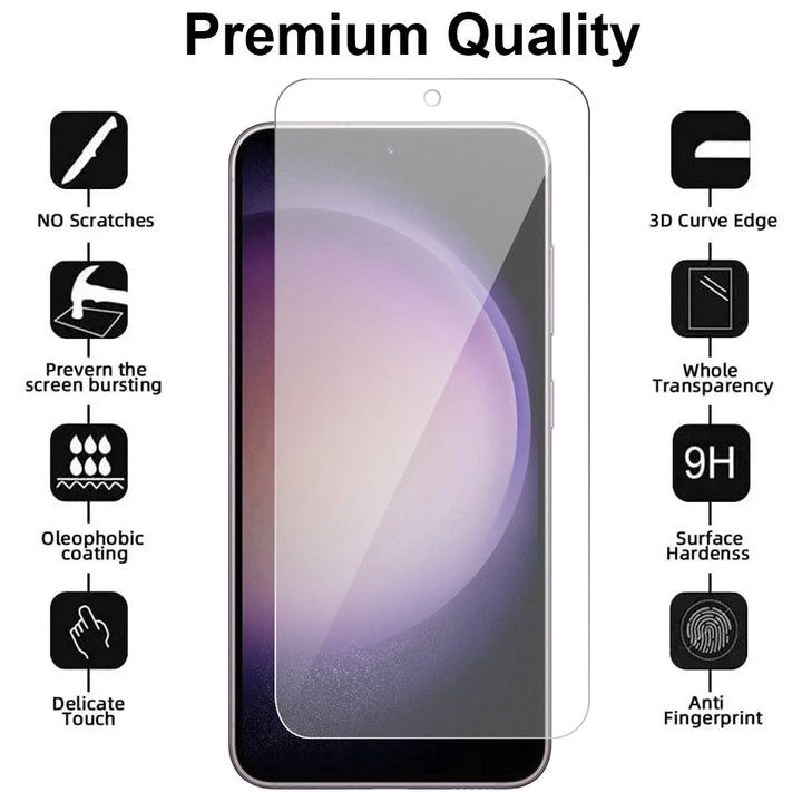 Samsung Galaxy S23 tempered glass screen protector detail