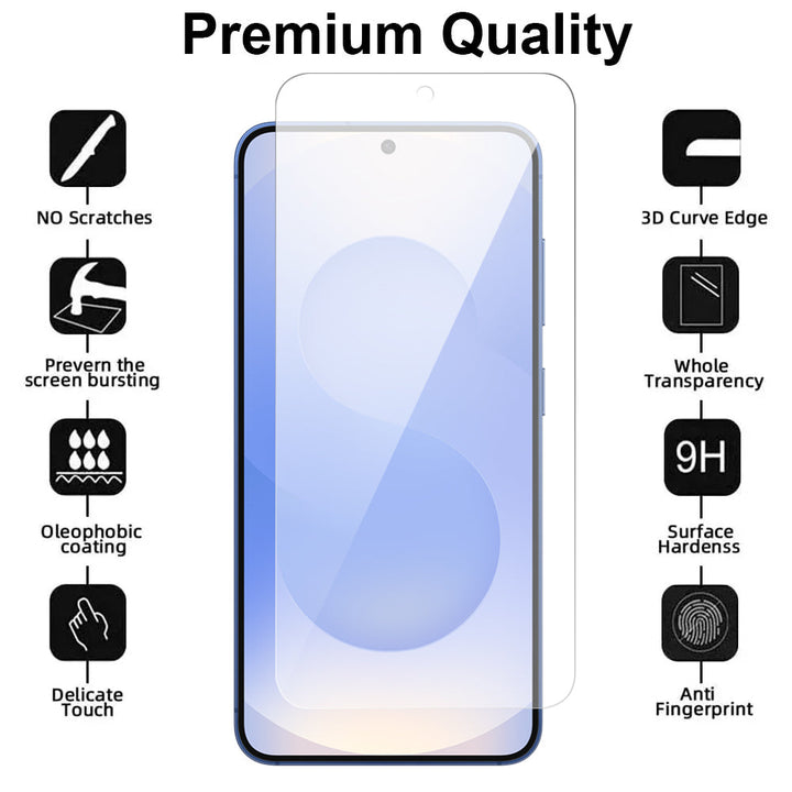 Samsung Galaxy S25 tempered glass screen protector detail