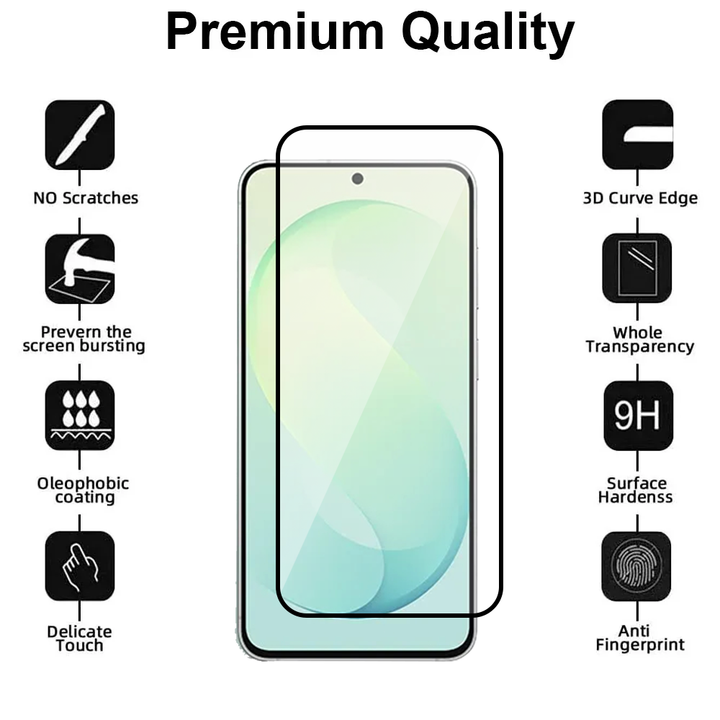 Samsung Galaxy S26 FE tempered glass screen protector detail