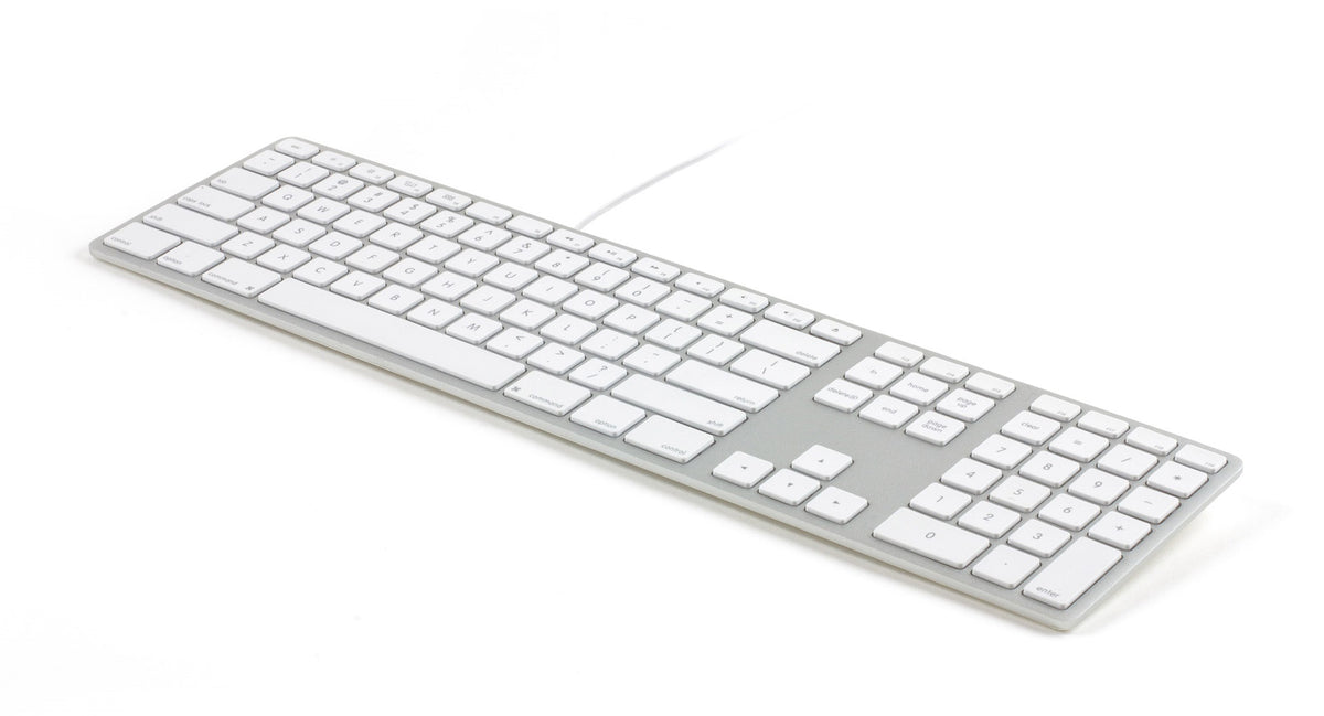 Matias FK318S Wired Aluminium Keyboard for Mac – Silver / White – Brand New