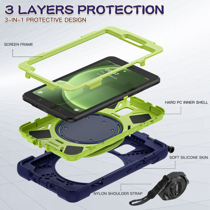 Samsung Galaxy Tab Active 3 / Active 5 8.0 Rugged Shockproof Case with Stand and Hand Grip