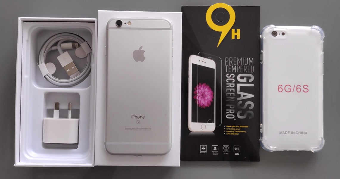 Apple iPhone 6S 16GB White Silver - New Battery, Case, Screen Protector (Exc) Touch ID NW