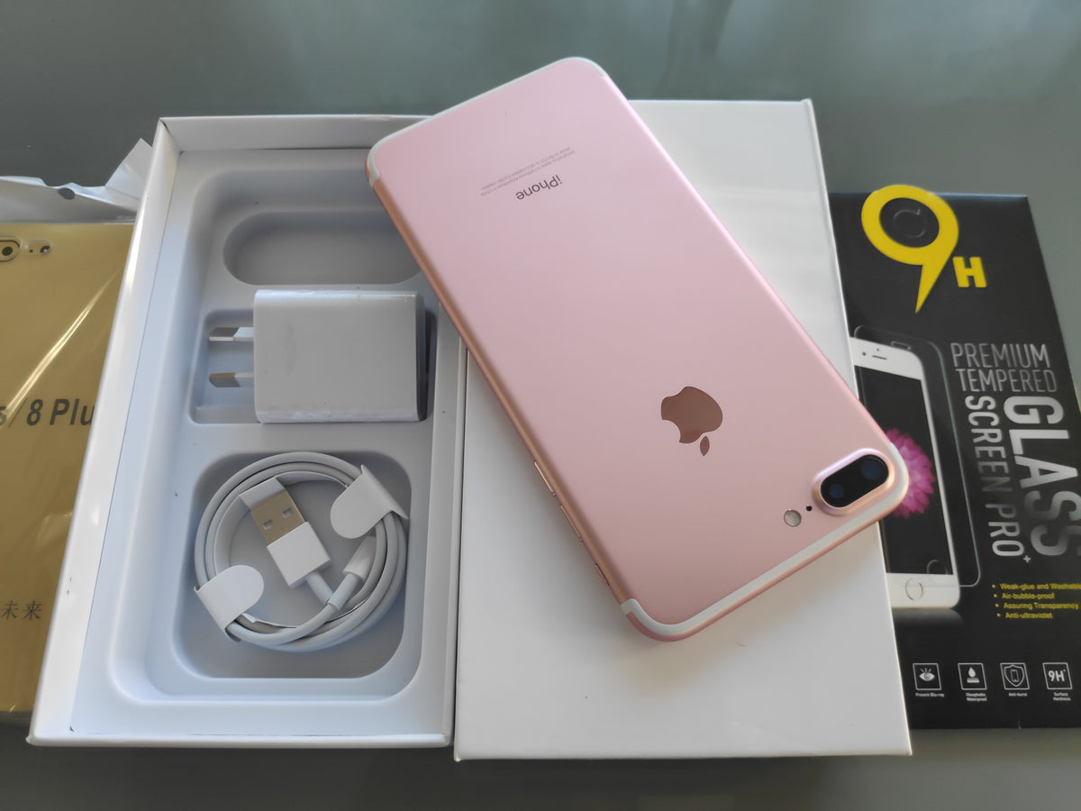 Apple iPhone 7 Plus 32GB Rose Gold New Battery - With Case & Screen Protector (As New)