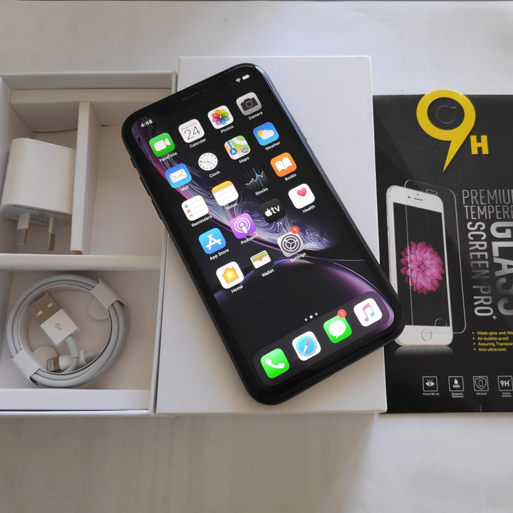 Apple iPhone XR 128GB Black - New Case, Glass Screen Protector (As New)