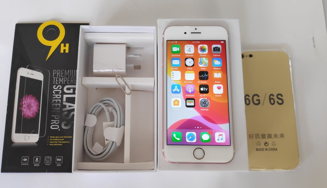 Apple iPhone 6S 32GB Rose Gold - New Case, Screen Protector & Original Box (As New) Pre-owned