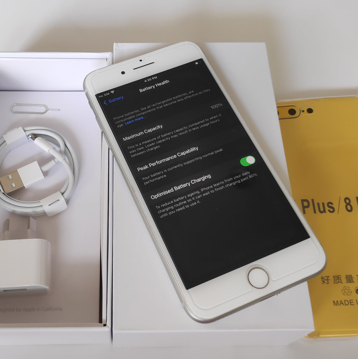 Apple iPhone 8 Plus 64GB White - New Battery, Case, Screen Protector (Exc)