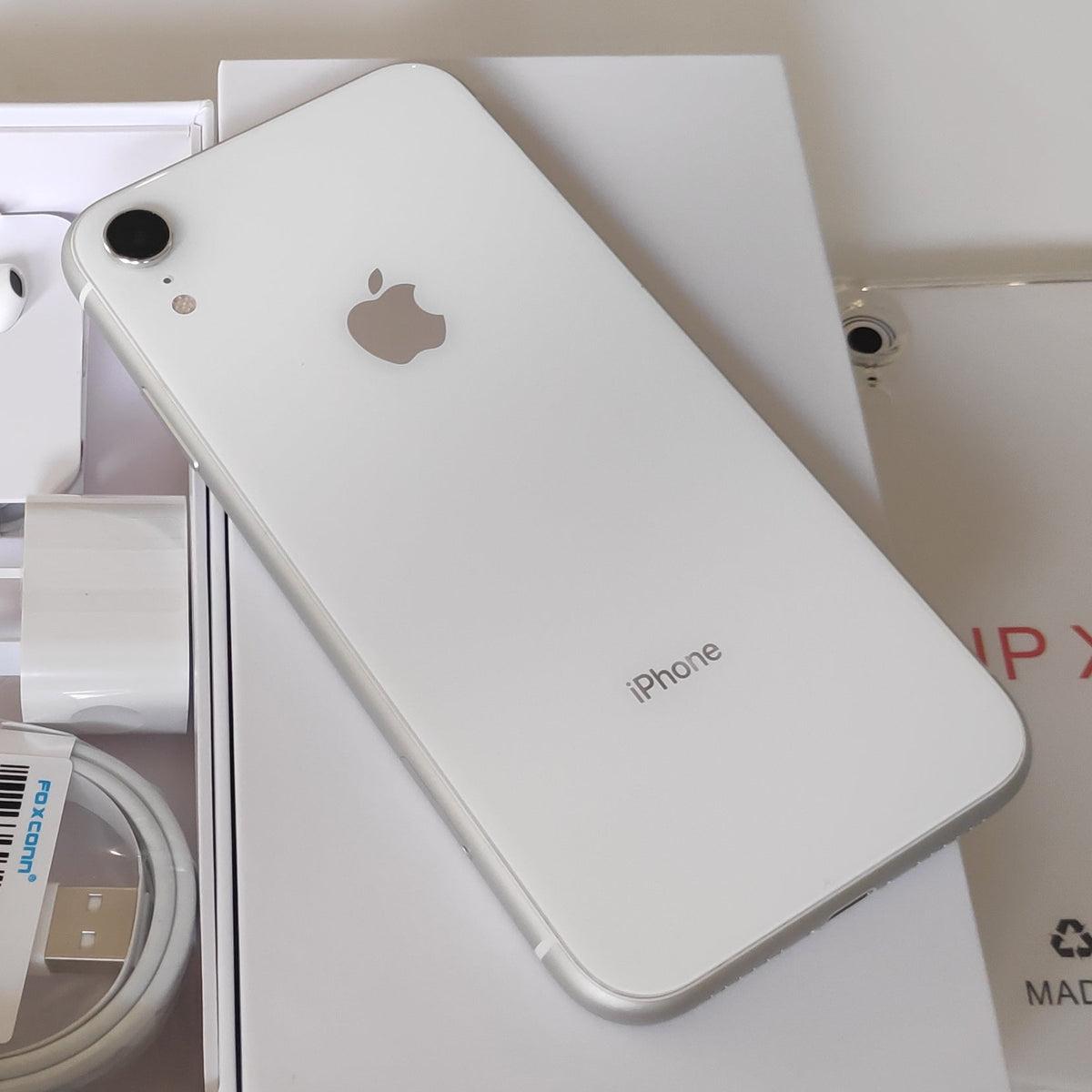 Apple iPhone XR 64GB White New Battery, Case, Glass Screen Protector (As New)