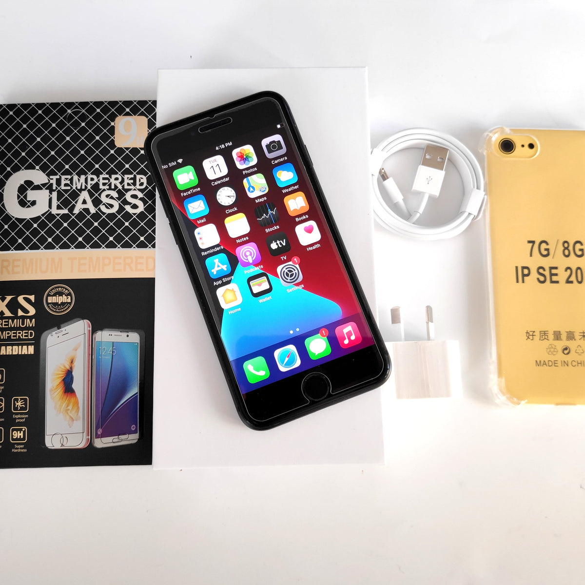 Apple iPhone SE 2020 128GB Black - New Case, Screen Protector (Exc)
