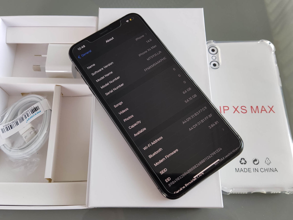 Apple iPhone XS Max 64GB Black - New Battery, Case & Glass Screen Protector (Exc)