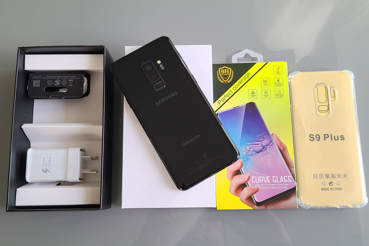 Samsung Galaxy S9 Plus 64GB Black (Like New) Screen burn With Case, Screen Protector