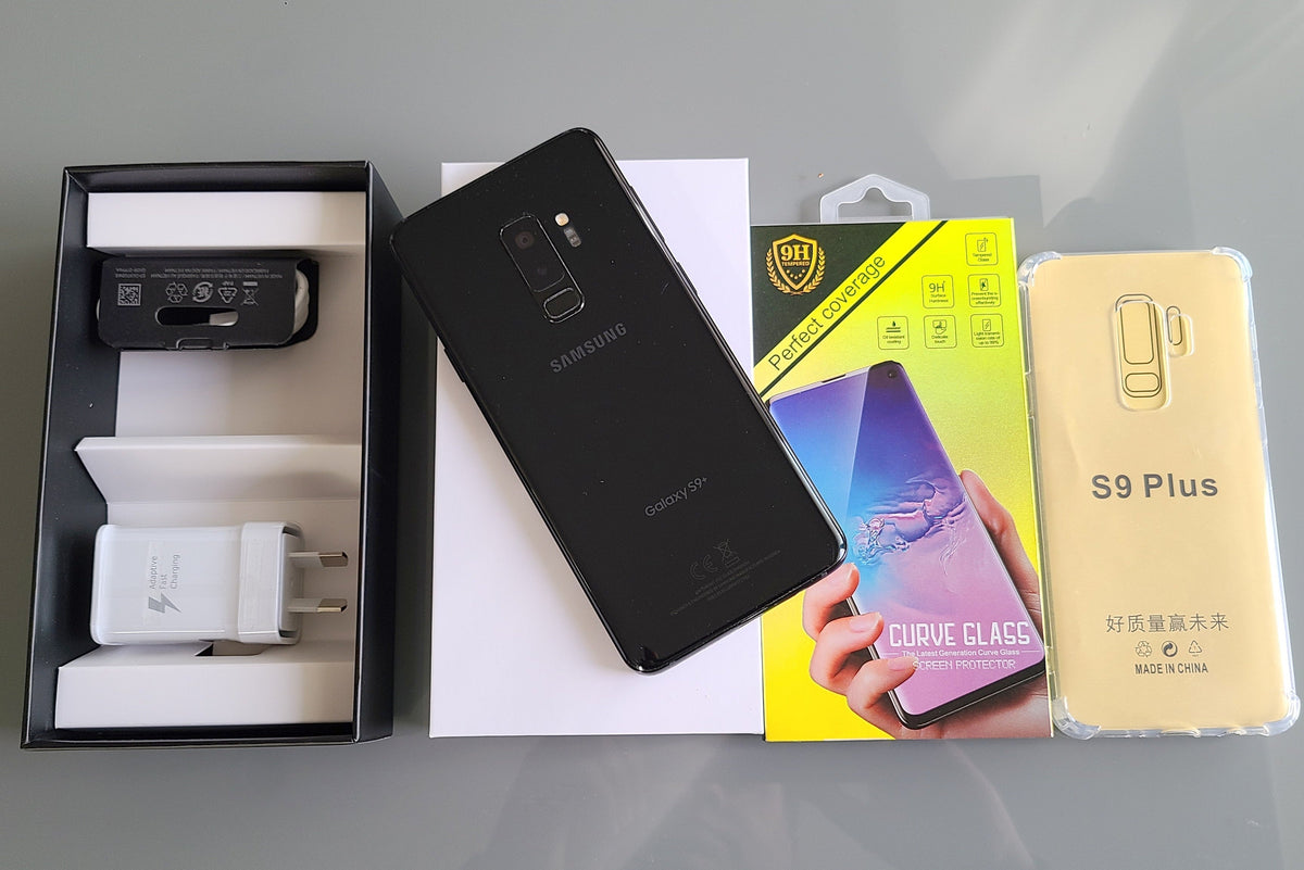 Samsung Galaxy S9 Plus 64GB Black (Good) Screen burn With Case, Screen Protector