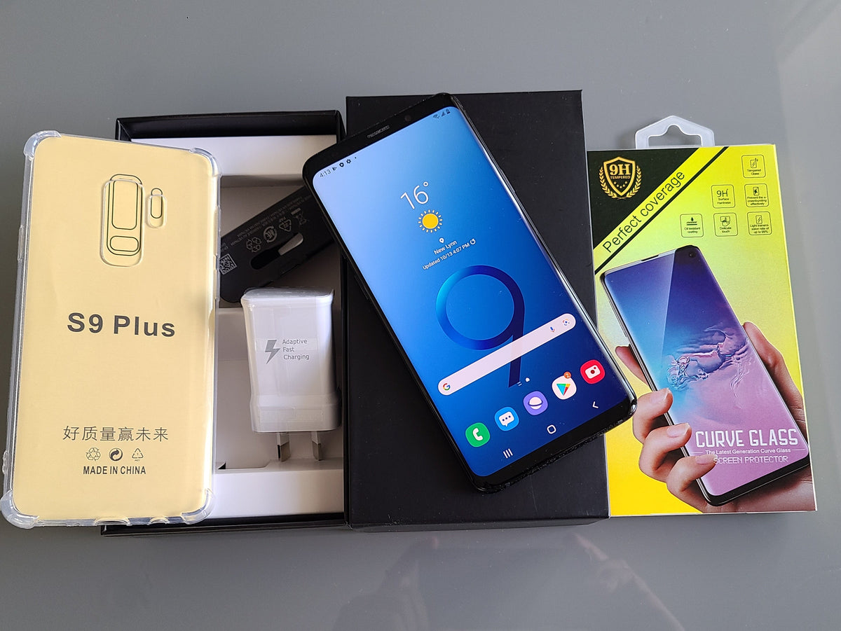 Samsung Galaxy S9 Plus 64GB Black (Like New) Screen burn With Case, Screen Protector