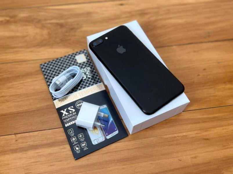 Apple iPhone 7 Plus 128GB Jet Black (Good) New Battery New Case & Glass Screen Protector