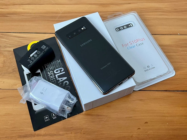 Samsung Galaxy S10 Plus Black 128GB (Good) *Free Shipping, New Case & Glass Screen Protector*