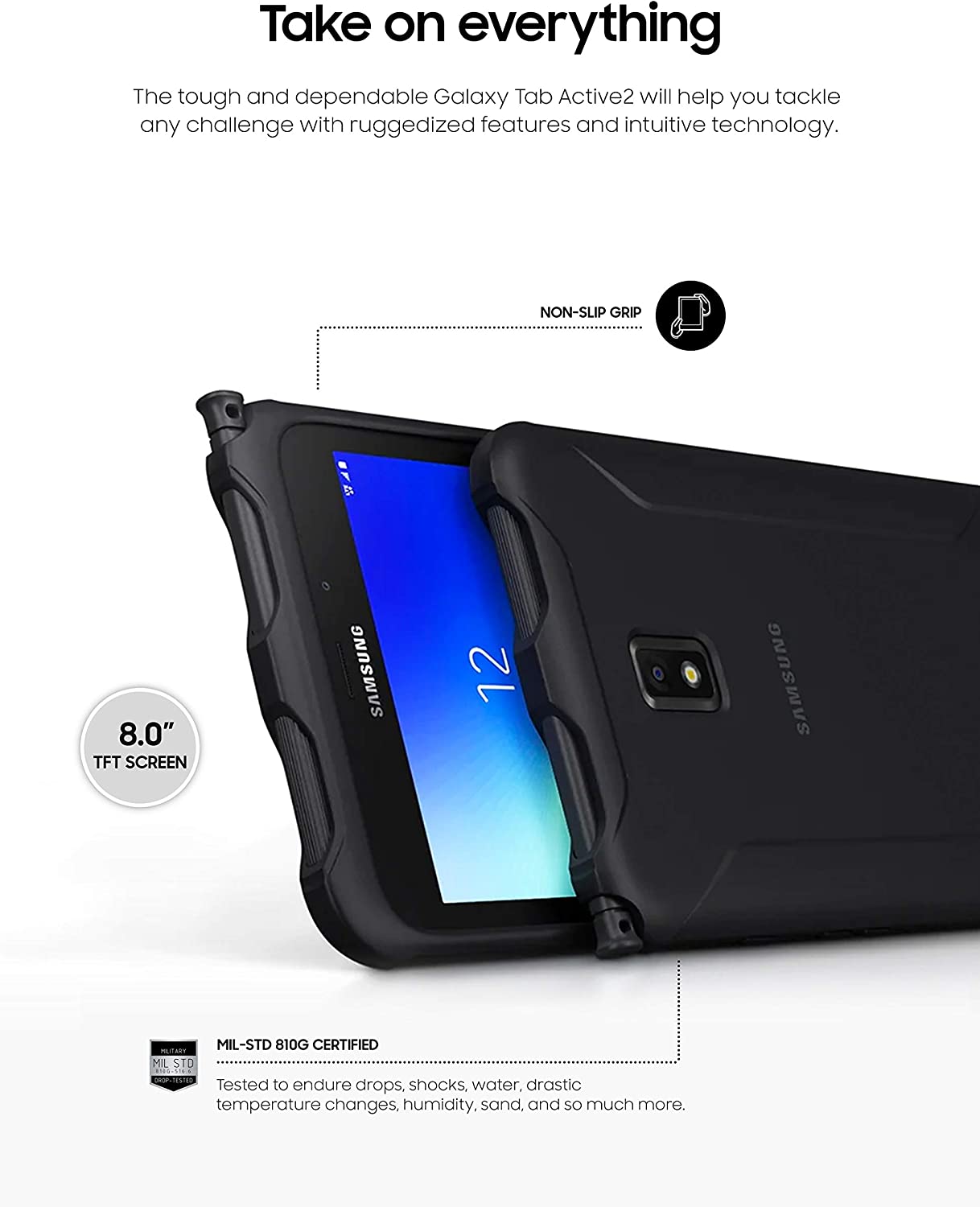 Samsung Galaxy Tab Active 2 w Pen & Rugged Case (4G) LTE 8inch Rugged 3GB Ram IP68 Android 9.0  *Free Shipping*