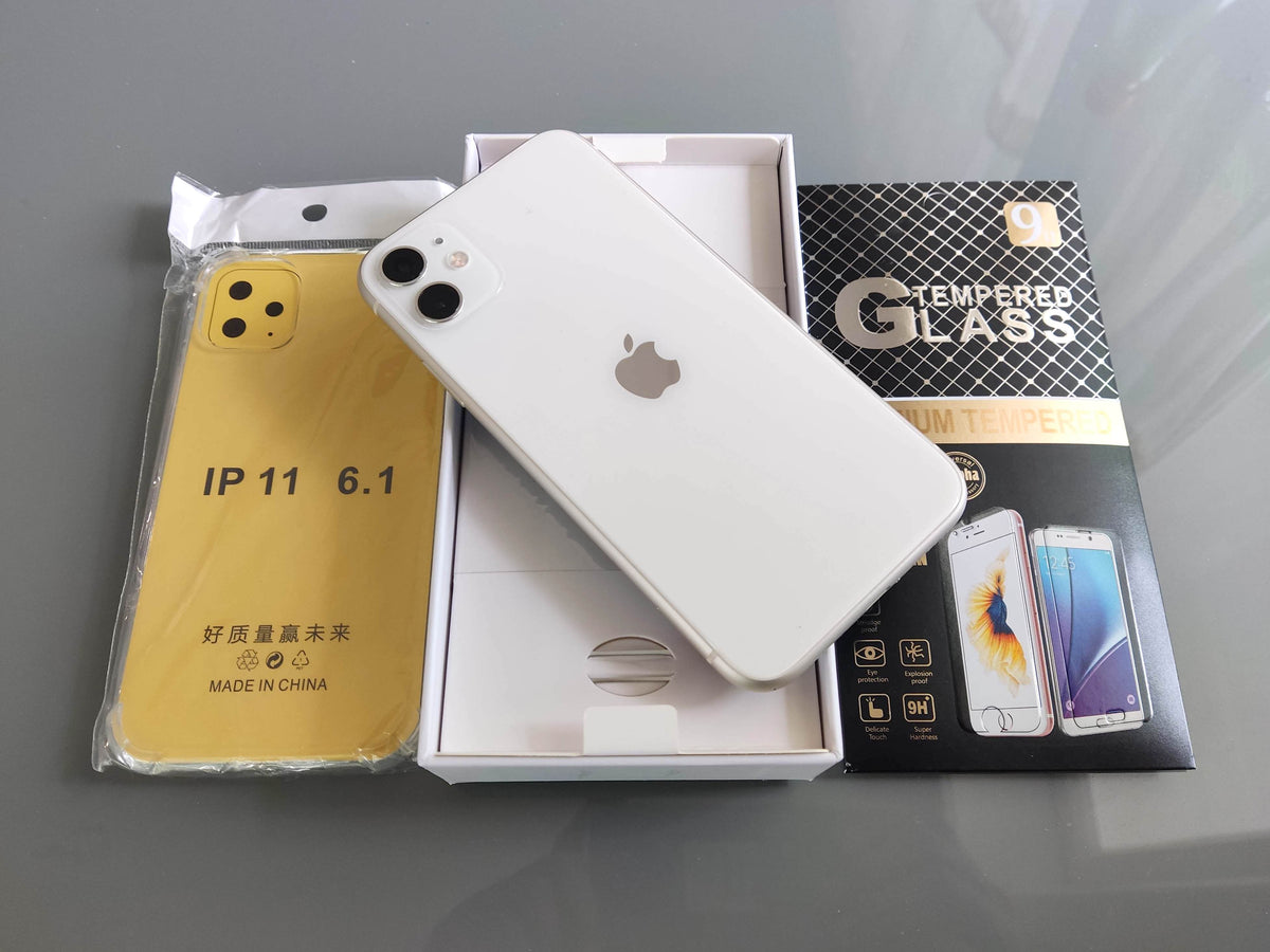 Apple iPhone 11 256GB White - New Battery,Case & Glass Screen Protector (Exc)
