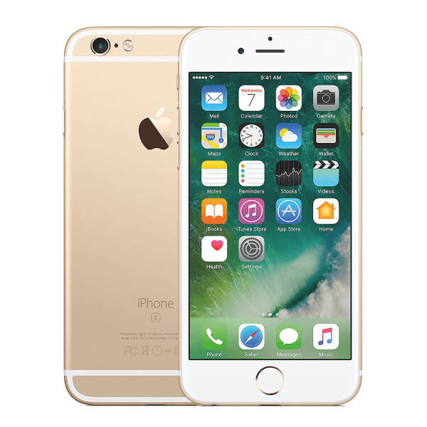 Apple iPhone 6S Plus 128GB Gold - New Battery, Case, Screen Protector (Good) Touch ID NW, Minor Crack